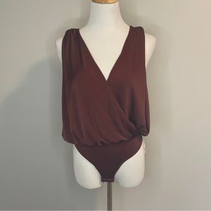 Free People Intimately Free Night Owl Nutmeg Brown Bodysuit S